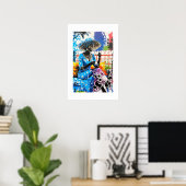 Lebendiger abstrakter Kunstprint Poster (Heimbüro)