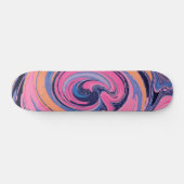 Lebendiger abstrakter rosa, blauer und orangefarbe skateboard (Horizontal)
