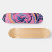 Lebendiger abstrakter rosa, blauer und orangefarbe skateboard (Horizontal)