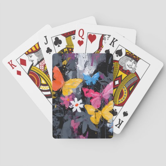 Lebendiger abstrakter Schmetterlingsflug (5) Spielkarten (Rückseite)