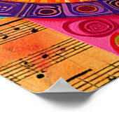 Lebendiger abstrakter Violinschlüssel Poster (Ecke)
