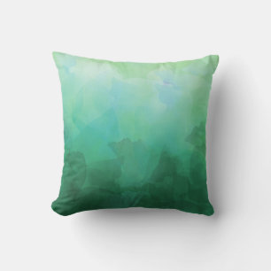 Lebendiger Aquamarin-Wasserfarbenhintergrund Kissen