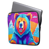 Lebendiger Bär im Schnee Laptopschutzhülle (Vorderseite Links)