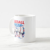 Lebendiger Baseball-Bogen MAMA - Süßer Spieltag Kaffeetasse (Vorderseite Links)