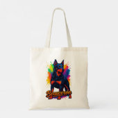 Lebendiger Beauceron Pop Art Tragetasche (Rückseite)