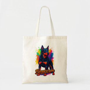 Lebendiger Beauceron Pop Art Tragetasche