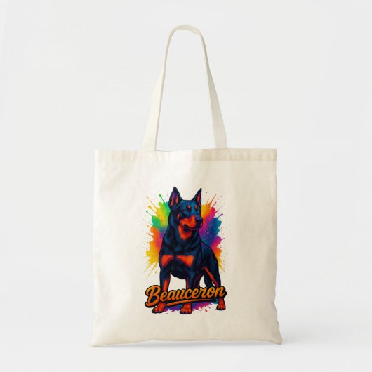 Lebendiger Beauceron Pop Art Tragetasche (Vorne)
