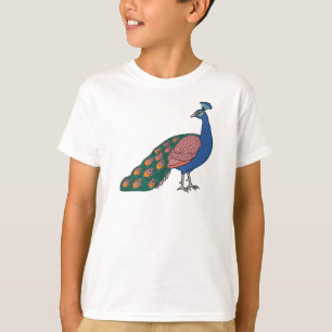 Lebendiger bescheidener Pfau T-Shirt