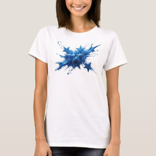 Lebendiger blauer abstrakter Sternestil Statement T-Shirt