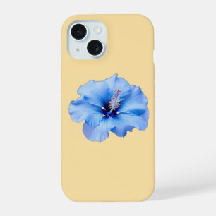 Lebendiger blauer Hibiskus Tropische Blume auf Gel iPhone 15 Hülle