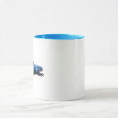 Lebendiger blauer Leguan-Echsen-Grafik Zweifarben- Tasse (Zentrum)