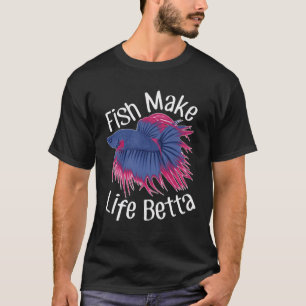 Lebendiger blauer und rosa Kampffisch - Fische mac T-Shirt