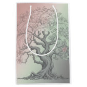 Lebendiger blühender Blumenbaum Mittlere Geschenktüte (Vorderseite)