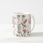 Lebendiger Blumen-Muster-Mug mit Linienzeichnung Kaffeetasse (VorderseiteRechts)