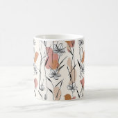 Lebendiger Blumen-Muster-Mug mit Linienzeichnung Kaffeetasse (Mittel)