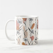 Lebendiger Blumen-Muster-Mug mit Linienzeichnung Kaffeetasse (Links)