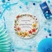 Lebendiger Blumenkranz mit Schmetterlingen-43290 Pappteller (Party)