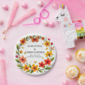 Lebendiger Blumenkranz mit Schmetterlingen-43290 Pappteller (Party)