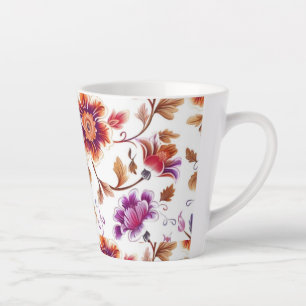 Lebendiger Blumenmuster-Latte-Mug Farbige Botani Milchtasse