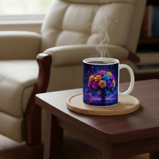 Lebendiger Blumenstrauß Kaffeetasse