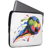 Lebendiger Bunter Fußball Farbe Spritzer Laptop S Laptopschutzhülle (Vorne Rechts)