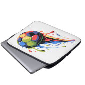 Lebendiger Bunter Fußball Farbe Spritzer Laptop S Laptopschutzhülle (Vorne Knopf)