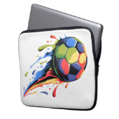 Lebendiger Bunter Fußball Farbe Spritzer Laptop S Laptopschutzhülle (Vorderseite Links)