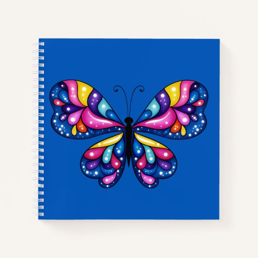 Lebendiger Bunter Schmetterling Notizblock (Vorderseite)