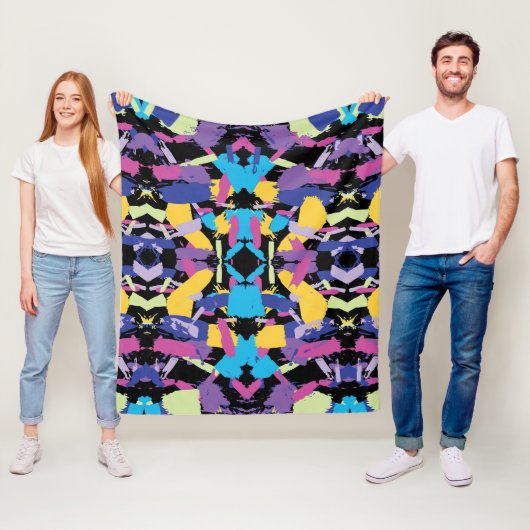 Lebendiger Burst: Random-Farbabstürze Fleecedecke (Beispiel)