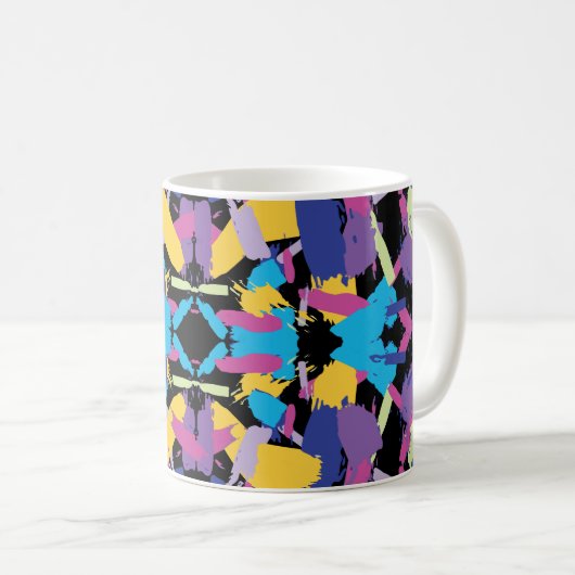 Lebendiger Burst: Random-Farbabstürze Kaffeetasse (VorderseiteRechts)