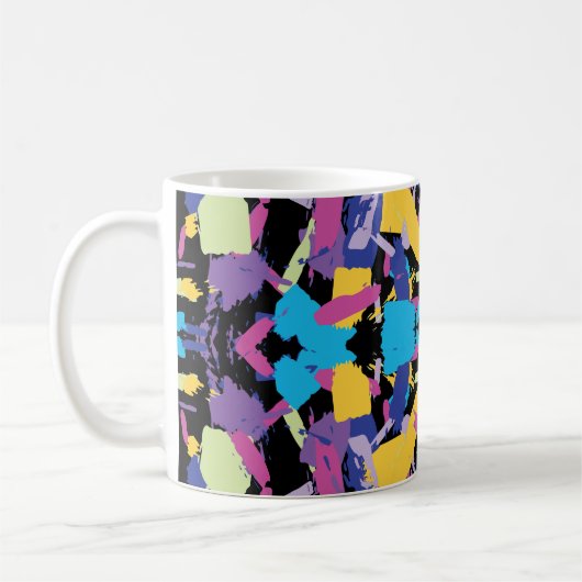 Lebendiger Burst: Random-Farbabstürze Kaffeetasse (Links)