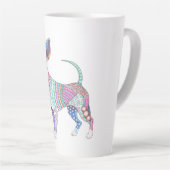 Lebendiger Chihuahua Große Latte-Mug Milchtasse (Rechte Ecke)