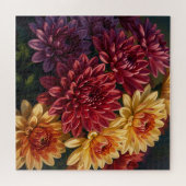 Lebendiger Dahlien-Blumenstrauß Puzzle (Horizontal)