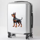 Lebendiger Dobermann Aufkleber (Koffer)