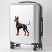 Lebendiger Dobermann Aufkleber (Koffer)