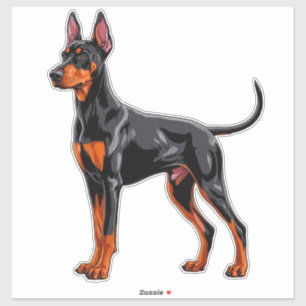 Lebendiger Dobermann Aufkleber