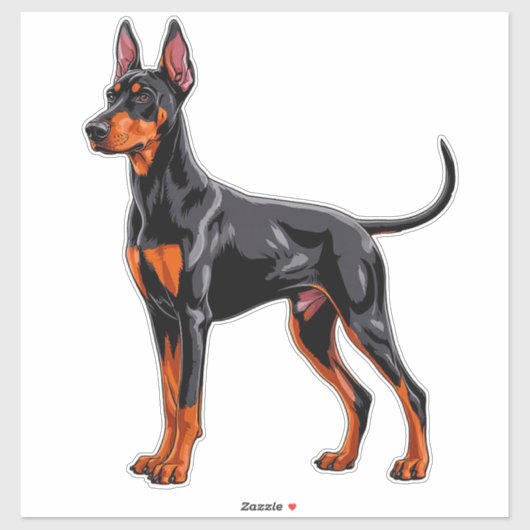 Lebendiger Dobermann Aufkleber (Blatt)