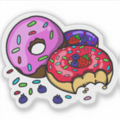 Lebendiger Donut-Aufkleber Aufkleber (Vorderseite)