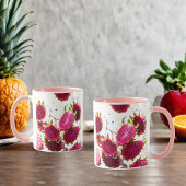 Lebendiger Drachenfrucht-Splash Zweifarbig Tasse