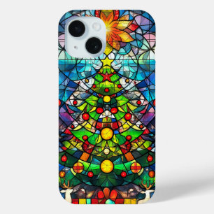 Lebendiger falscher Glasmalerei-Weihnachtsbaum Xma Case-Mate iPhone Hülle