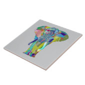 Lebendiger Farb-Mandala-Elefant Fliese (Seite)