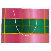 Lebendiger Farbblock Pink und Grün Große Geschenktüte (Rückseite)