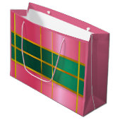 Lebendiger Farbblock Pink und Grün Große Geschenktüte (Vorderseite Schrägansicht)