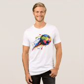 Lebendiger Farbklecks Fußball Dynamischer Sport Tri-Blend Shirt (Vorderseite voll)