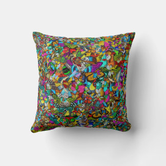 Lebendiger Farbmuster-Stil in Mosaikform Kissen