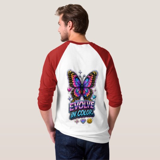 Lebendiger Farbsplash T-Shirt (Schwarz voll)