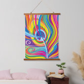 Lebendiger Federwind Wandteppich Mit Holzrahmen (Schlafzimmer)
