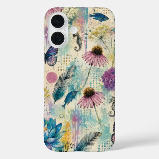 Lebendiger Floraler Aquatischer Traum Case-Mate iPhone Hülle (Rückseite)
