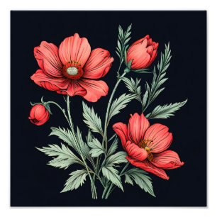 Lebendiger Floraler Kunstdruck Fotodruck