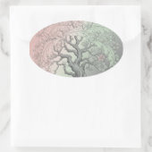 Lebendiger Frühlingsbaum - Blühende Blumen Custom Ovaler Aufkleber (Tasche)